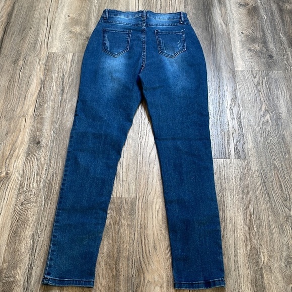 Shein Women’s High Rise Button Fly Distressed Skinny Jeans, size 4 - Picture 12 of 12